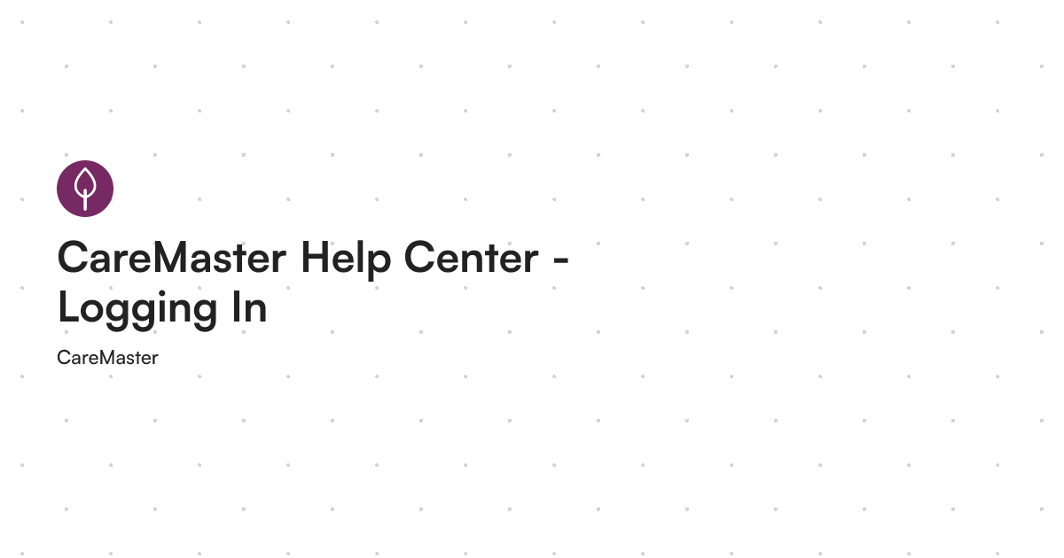 logging in to caterease ce video - youtube Images High... CareMaster Help Center - Logging In